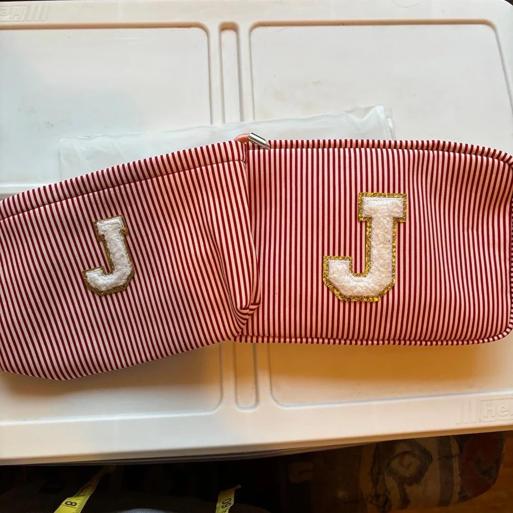 Valentines‎ Personalized Makeup Pink Cosmetic Bag Letter J NEW